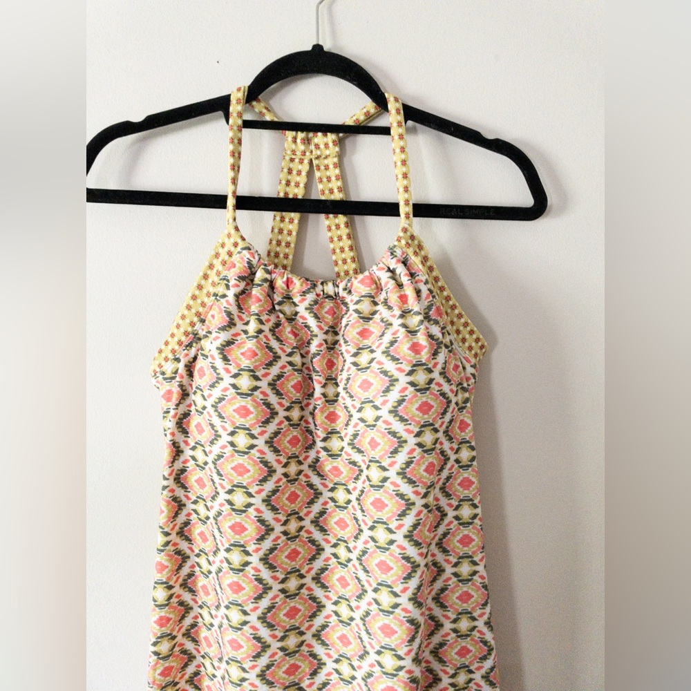 Prana Halter Midi Summer Dress Multicolor Organic Cotton SZ M Athletic - Picture 3 of 9
